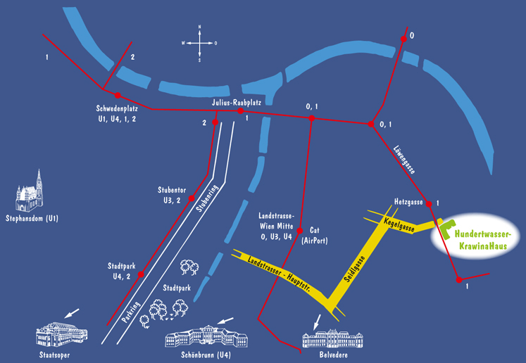 Hundertwasserhaus Anfahrtsplan